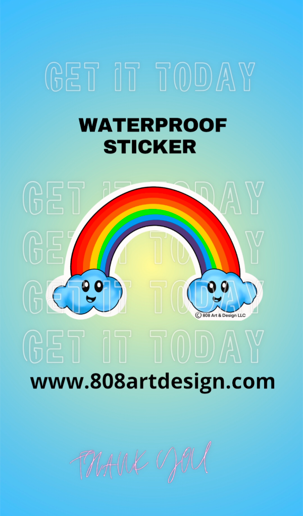 Rainbow and clouds Sticker 2025