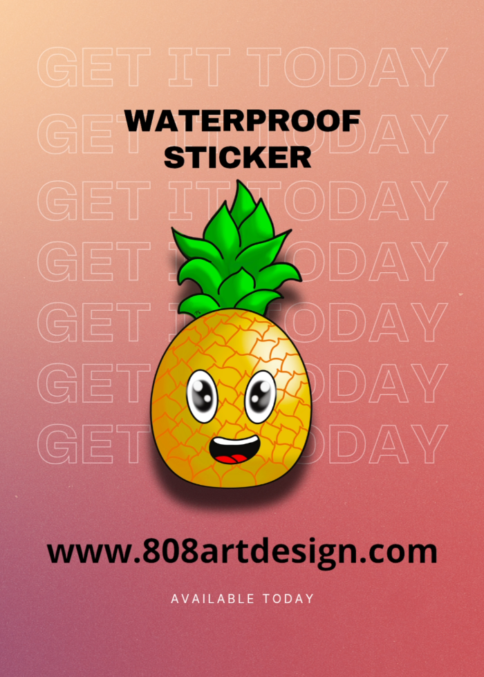 Pineapple ( waterproof sticker )