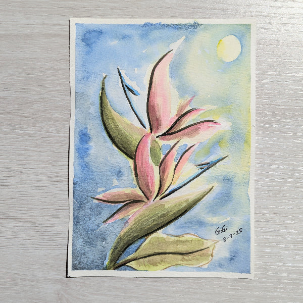 Bird of paradise original watercolor painting