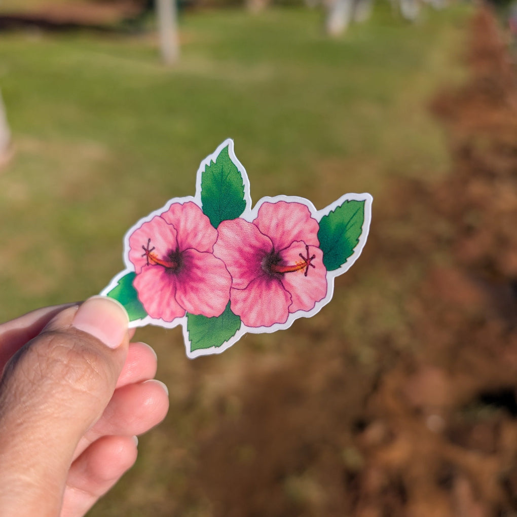 Hibiscus ( waterproof sticker )