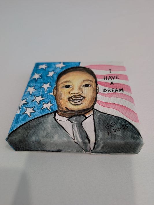 Martin Luther King Jr original 4" x 4" hand painting ( free shipping )