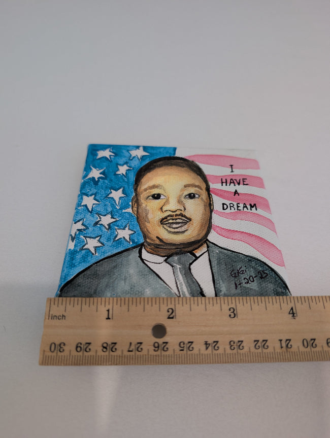 Martin Luther King Jr original 4" x 4" hand painting ( free shipping )