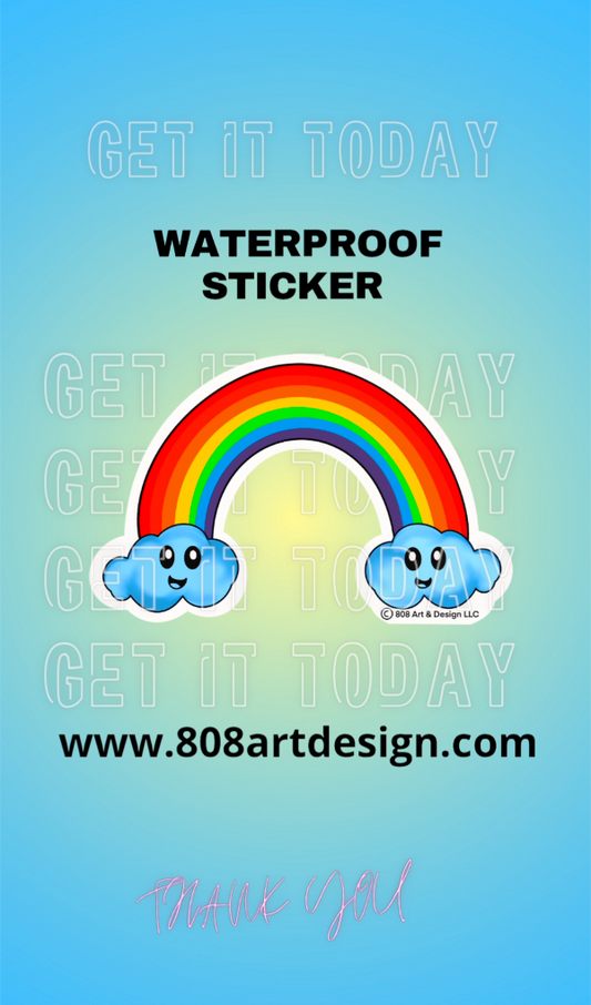 Rainbow and clouds Sticker 2025
