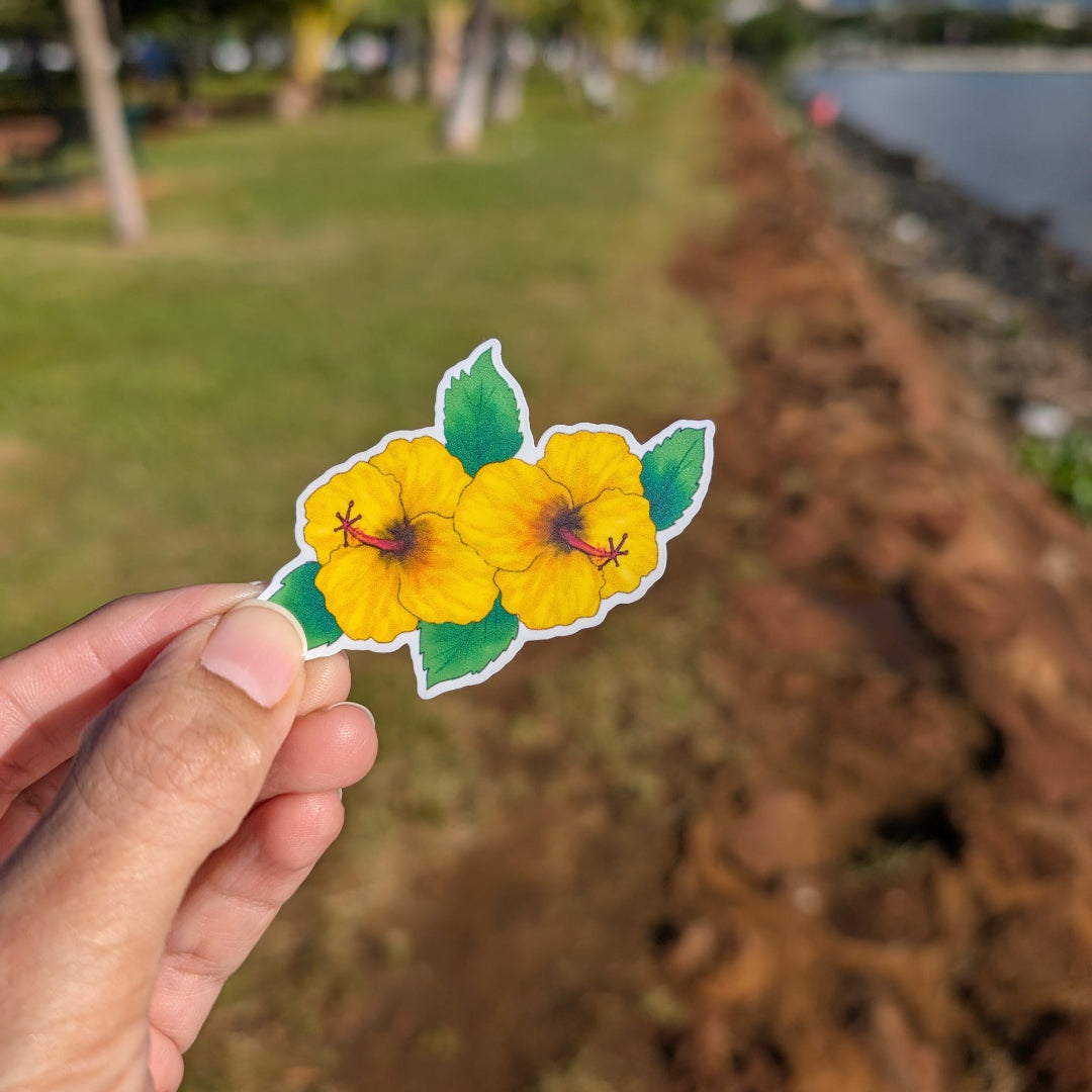 Hibiscus ( waterproof sticker )