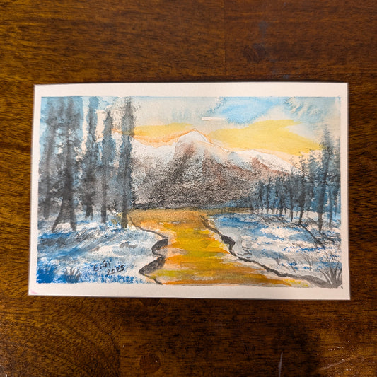 somewhere in Alaska postcard ( Original watercolor painting )